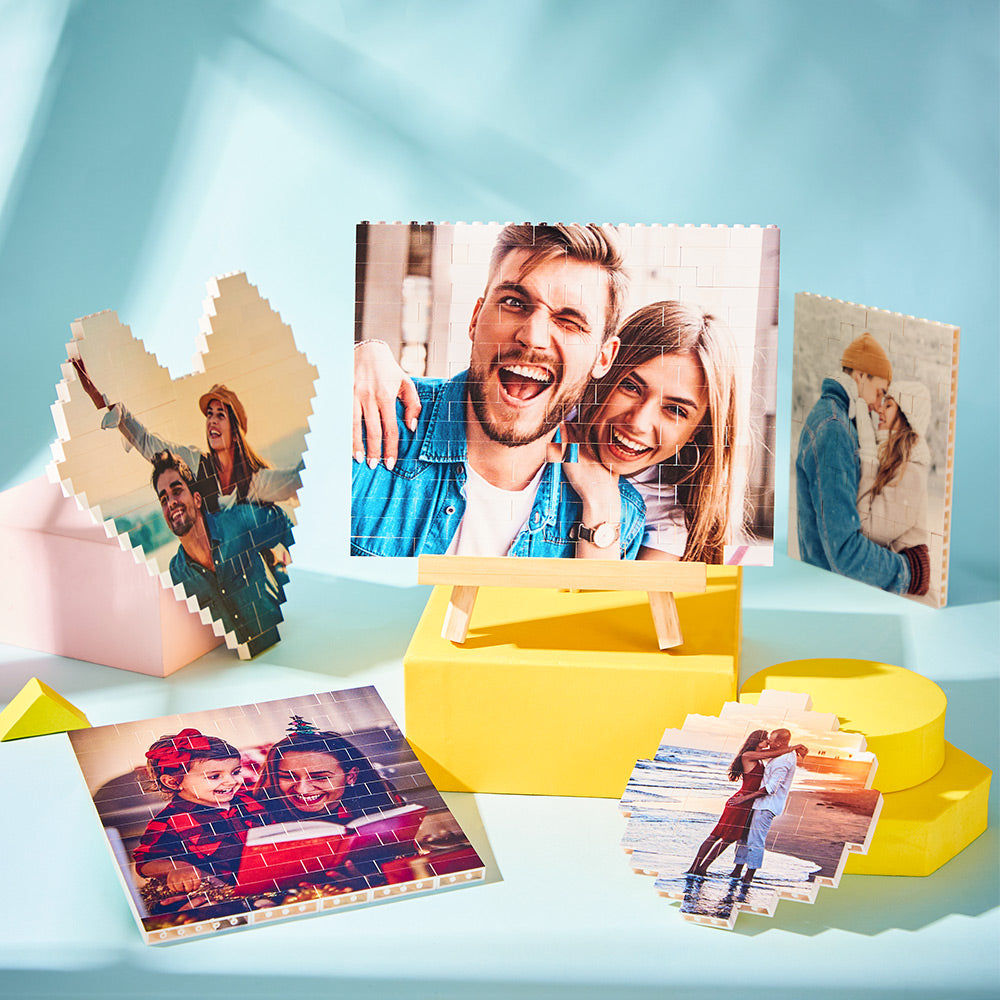 Puzzle Bloc Personnalisé Brique De Construction Photo Personnalisée Formes Et Tailles Multiples Cadeau Pour Amoureux