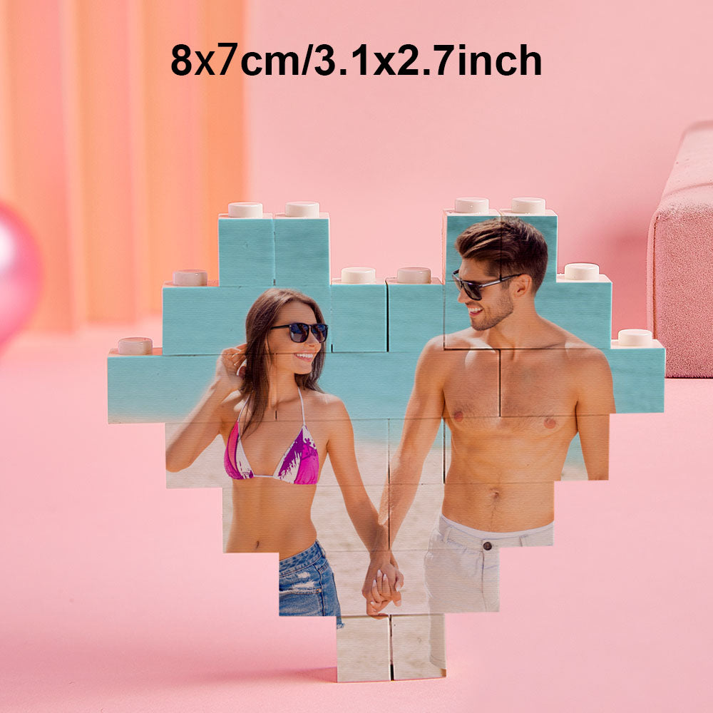 Puzzle Bloc Personnalisé Brique De Construction Photo Personnalisée Formes Et Tailles Multiples Cadeau Pour Amoureux - BuildingPuzzleFR