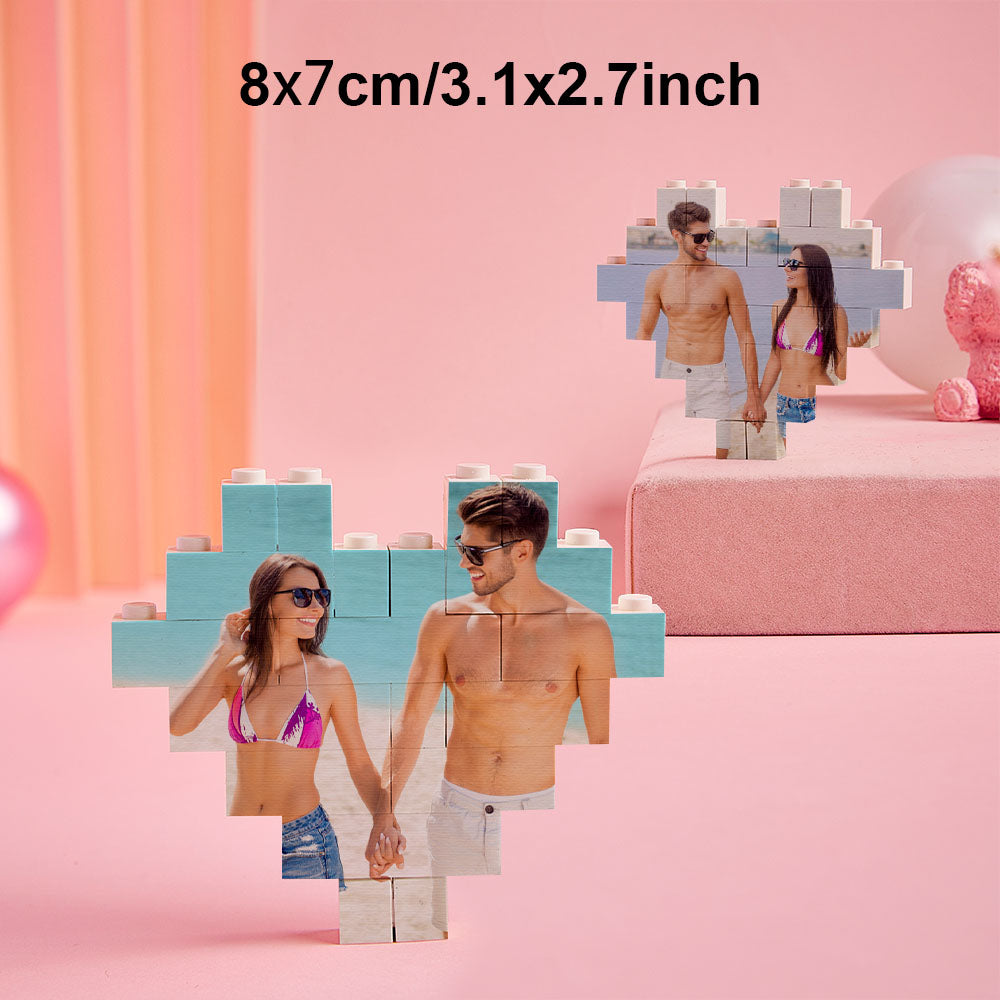 Puzzle Bloc Personnalisé Brique De Construction Photo Personnalisée Formes Et Tailles Multiples Cadeau Pour Amoureux - BuildingPuzzleFR