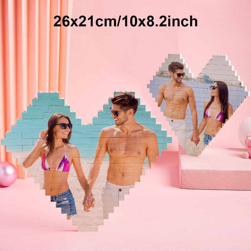 Puzzle Bloc Personnalisé Brique De Construction Photo Personnalisée Formes Et Tailles Multiples Cadeau Pour Amoureux - BuildingPuzzleFR