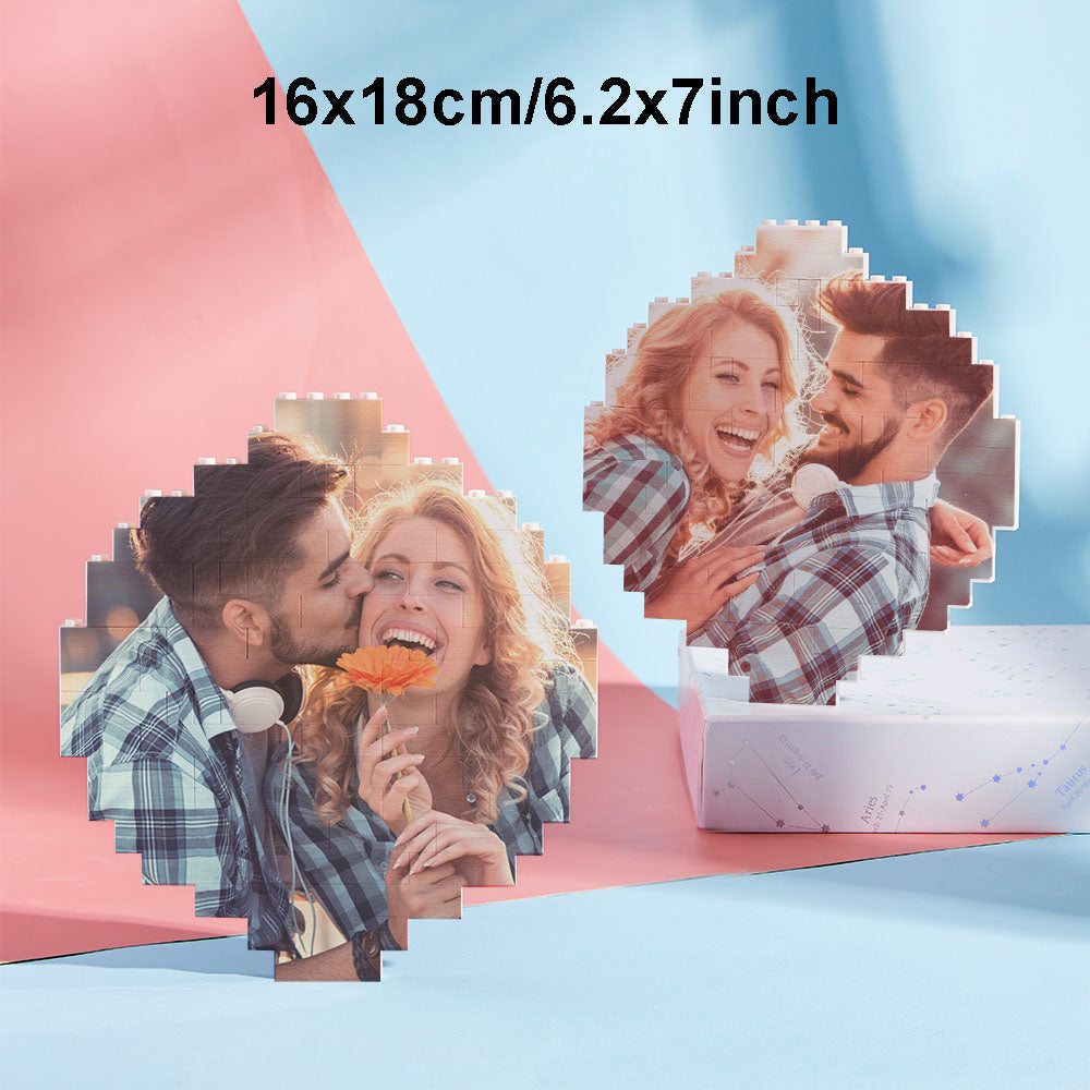 Puzzle Bloc Personnalisé Brique De Construction Photo Personnalisée Formes Et Tailles Multiples Cadeau Pour Amoureux - BuildingPuzzleFR