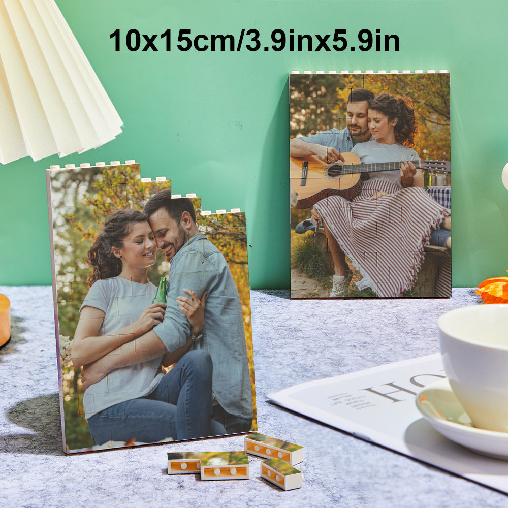 Puzzle Bloc Personnalisé Brique De Construction Photo Personnalisée Formes Et Tailles Multiples Cadeau Pour Amoureux - BuildingPuzzleFR