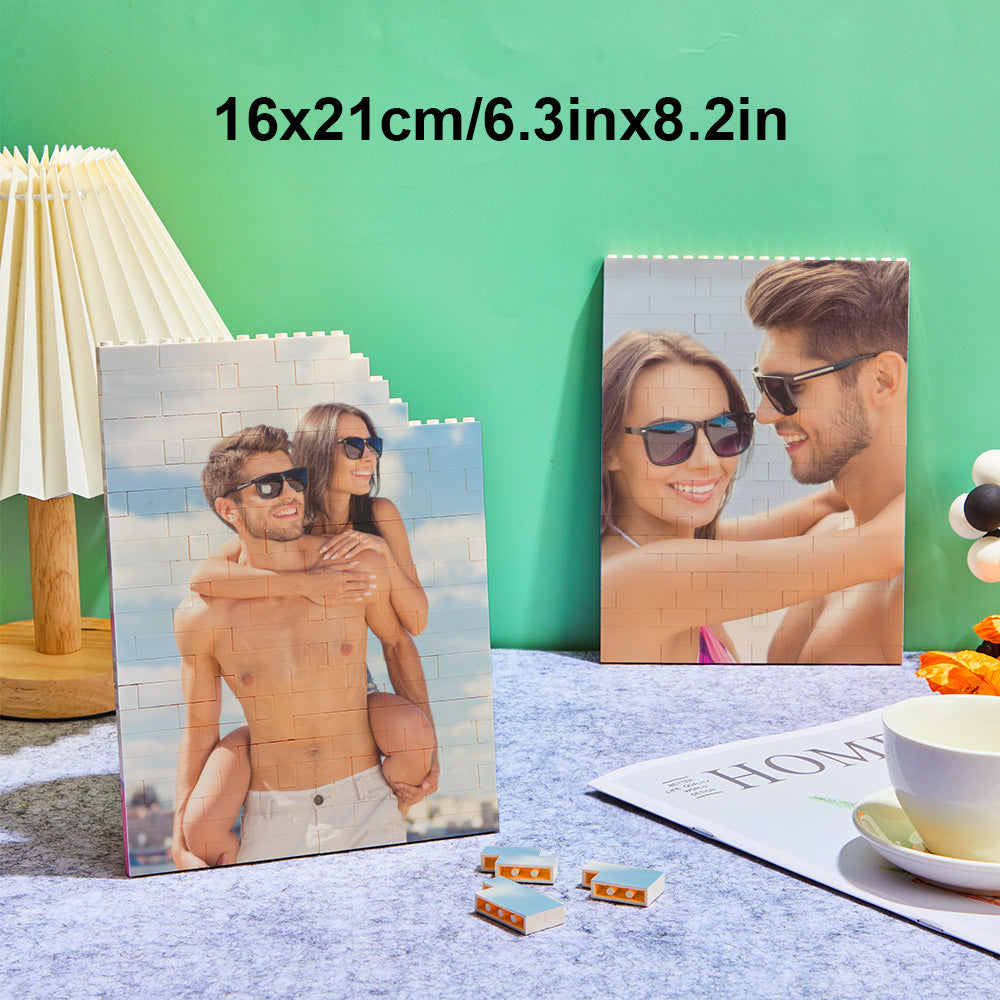 Puzzle Bloc Personnalisé Brique De Construction Photo Personnalisée Formes Et Tailles Multiples Cadeau Pour Amoureux - BuildingPuzzleFR